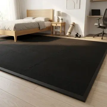 60x60cm 2cm Thick Interlocking EVA Foam Floor Mat with Washable Carpet Top, Beveled Edge Puzzle Tiles for Home Gym Office Commercial Use