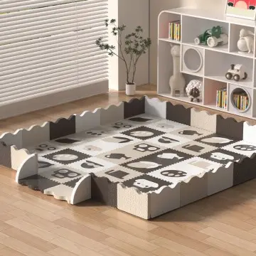 Fenced EVA Interlocking Foam Floor Mat Designed for Children's Educational Crawling and Play Activities