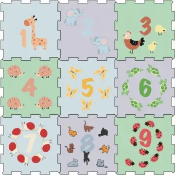 HONLOY Heat Transfer EVA Children's Educational Floor Mat BPA-Free EVA Foam Puzzle Mats Baby Play Mat Combining Numbers and Animals