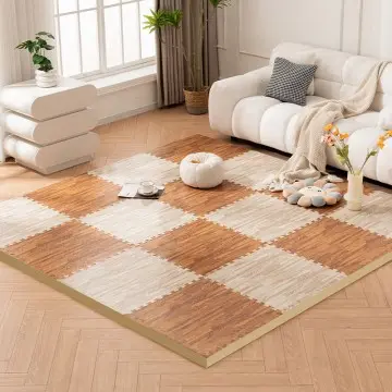 Wholesale Premium Wood Grain Printed Foam Floor Mats for Home and Office Use