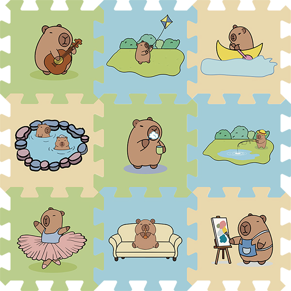 Capybara EVA Foam Puzzle Mat – Safe, Cute & Customizable EVA Play Mat for Kids, Pets, and Families
