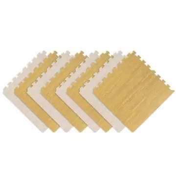 Wholesale 60x60cm Wood Grain Printed Eva Foam Baby Play Mat Exercise Soft Floor Interlocking Foam Mats