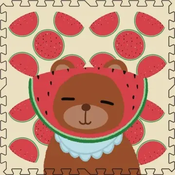 Newly Designed Fruit & Cute Pet EVA Puzzle Mat - Environmentally Friendly Interlocking Children's Play Mat