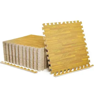 EVA Foam Interlocking Wood Grain Floor Mats Home Workout Kids Soft Play Gym Rugs Puzzle Mats